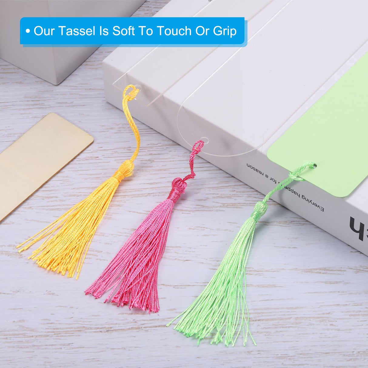 PATIKIL 5.9" x 1" Blank Acrylic Bookmark, 15pcs Heat Transfer Rectangle Clear Book Marks Page Markers with Gold Tassel for Women Book Lover DIY Projects Gift PATIKIL