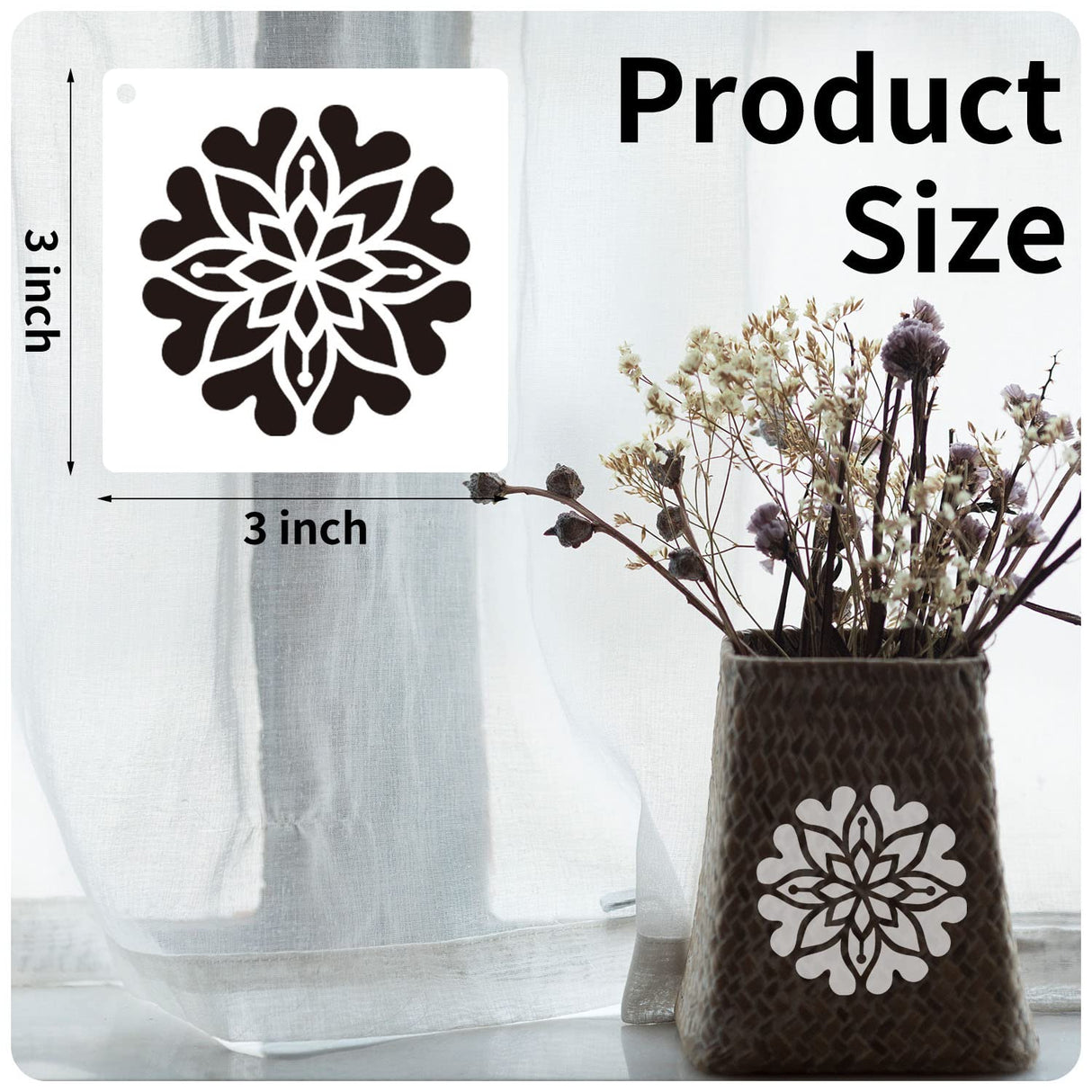 64 Pieces Stencils for Painting, Small Reusable Mandala Dot Stencil, Art Craft Template for Painting on Wood, Wall, Fabric, Rock, Chalkboard, Sign, DIY Art Scrapbook Projects(Mandala) eageus