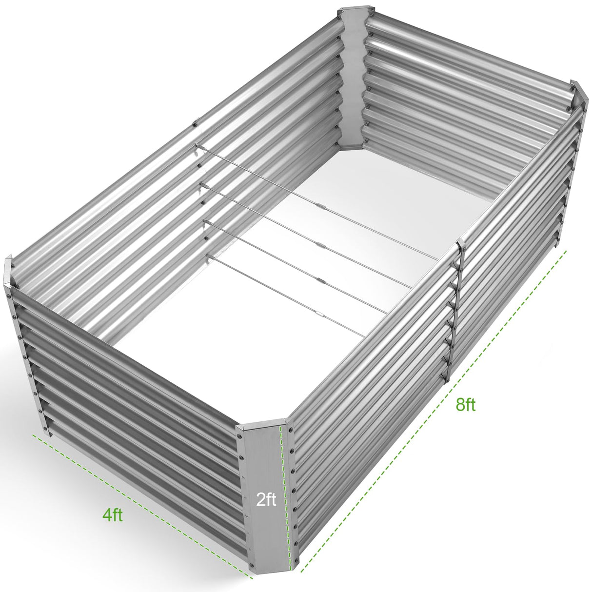 Land Guard 8×4×2 ft Galvanized Raised Garden Bed Kit, Galvanized Planter Raised Garden Boxes Outdoor, Large Metal Raised Garden Beds for Vegetables. Land Guard