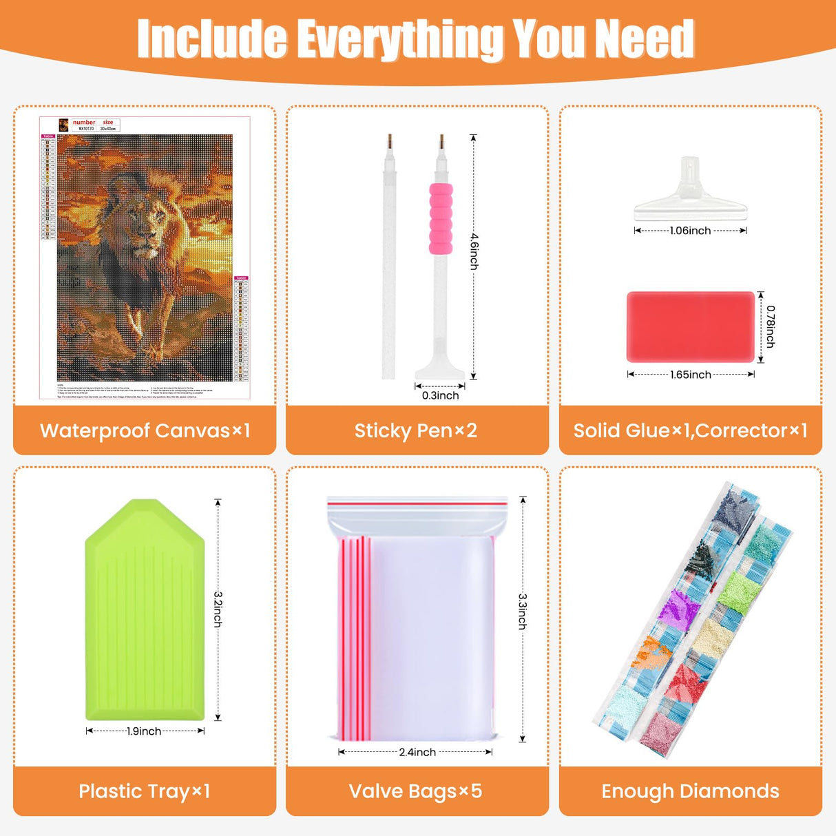 QENSPE Diamond Painting Kits for Adults,Lion Full Drill Diamond Art Diamond Dots Paintings for Beginners,Round 5D DIY Arts and Crafts for Home Wall Decor 12x16 inch QENSPE