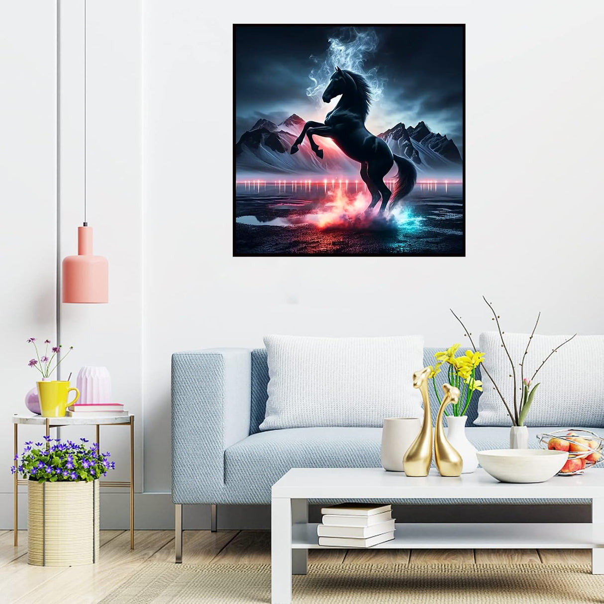 Lophomie Diamond Art Kits for Adults, 5D DIY Horse Diamond Painting Kits for Adults Beginners, Diamond Dots Kits Gem Arts Crafts for Home Wall Decor 14x14 Inch Lophomie