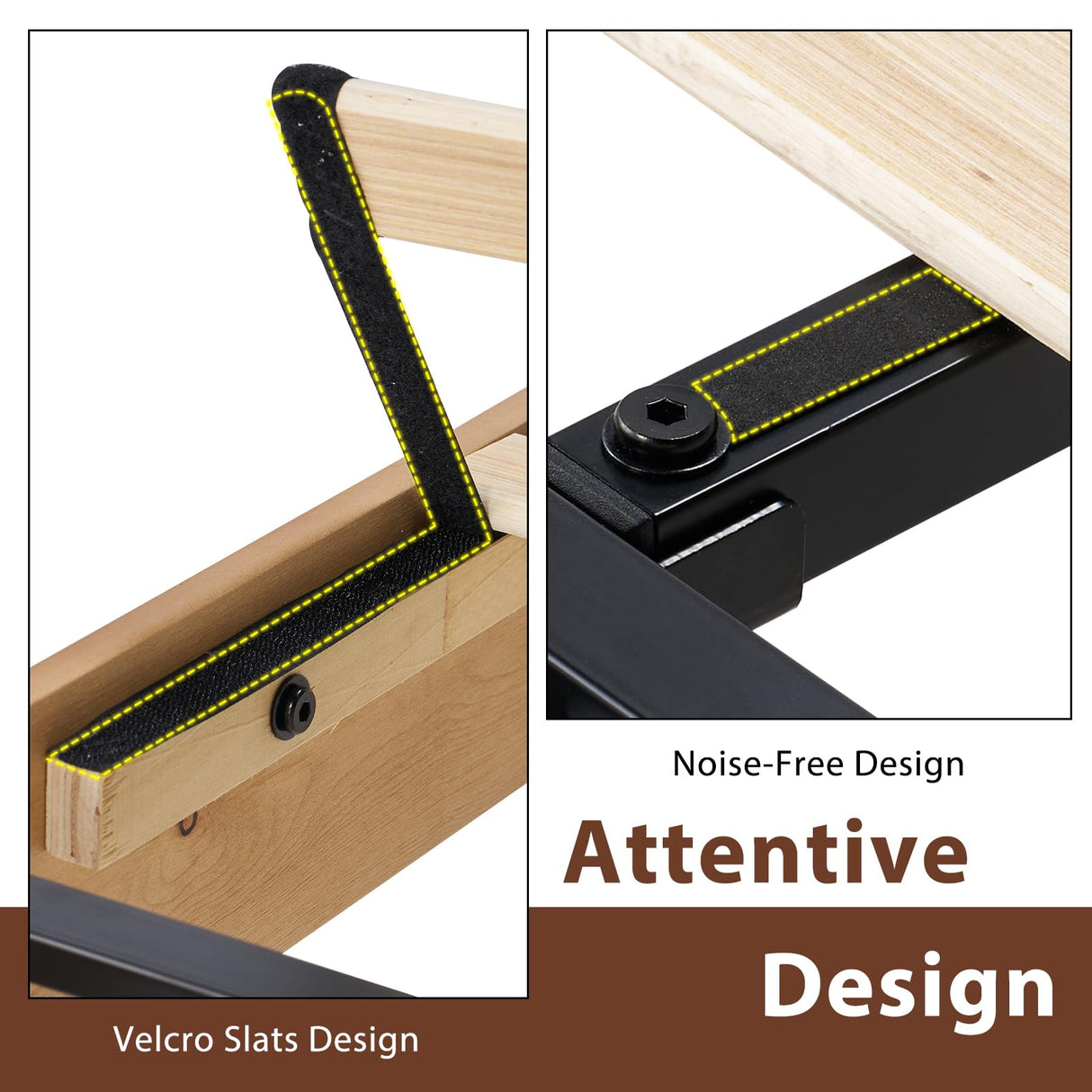 LUXOAK Solid Wood Bed with Headboard, Queen Size Platform Bed Frame with Solid Wood Foundation, Slat Support/No Box Spring Needed/Easy Assembly, Natural Oak LUXOAK