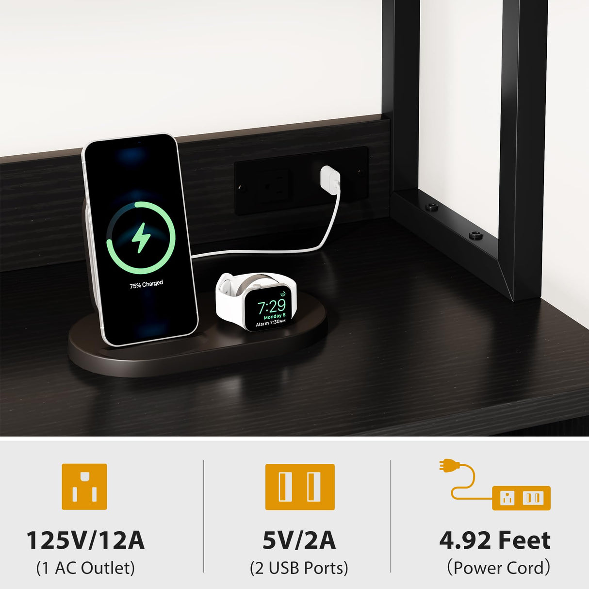 VANOMi Tilt Out Trash Can Cabinet, 67" Kitchen Pantry Storage Cabinet, Bakers Rack Microwave Stand with Power Outlet, 7-Tiers Tall Coffee Bar Station for Kitchen, Dinning Room, Living Room VANOMi