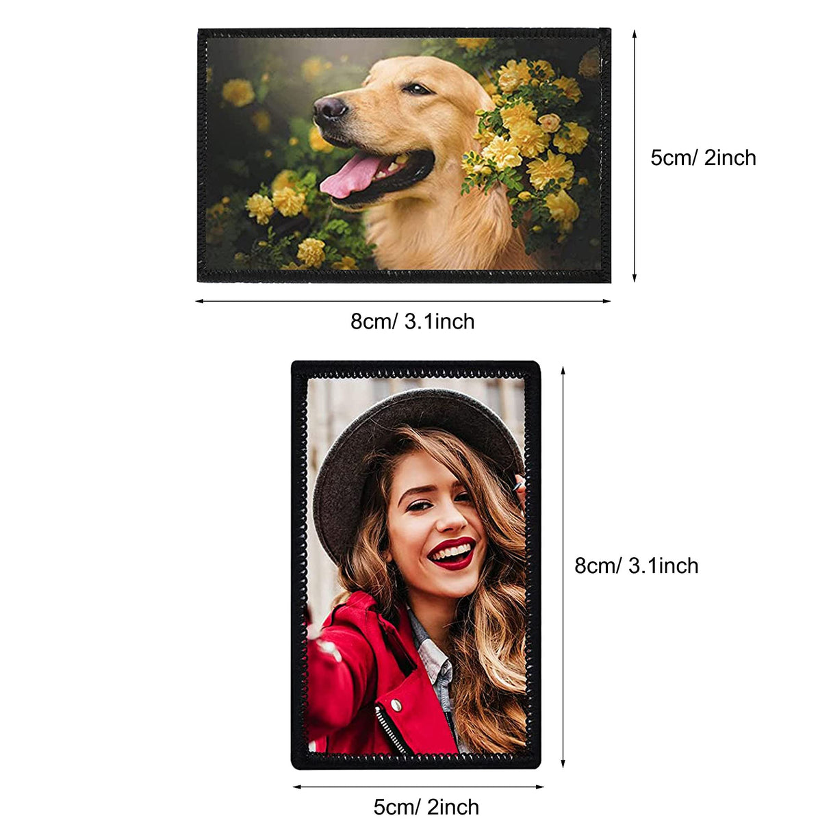 Woohome 30 PCS Sublimation Patch Blanks Fabric Iron on Patches Rectangle Sublimation Blanks Iron-on Blank Patch Appliques Sticker for Hats Clothes Backpack Carpet Decorative Patches Woohome