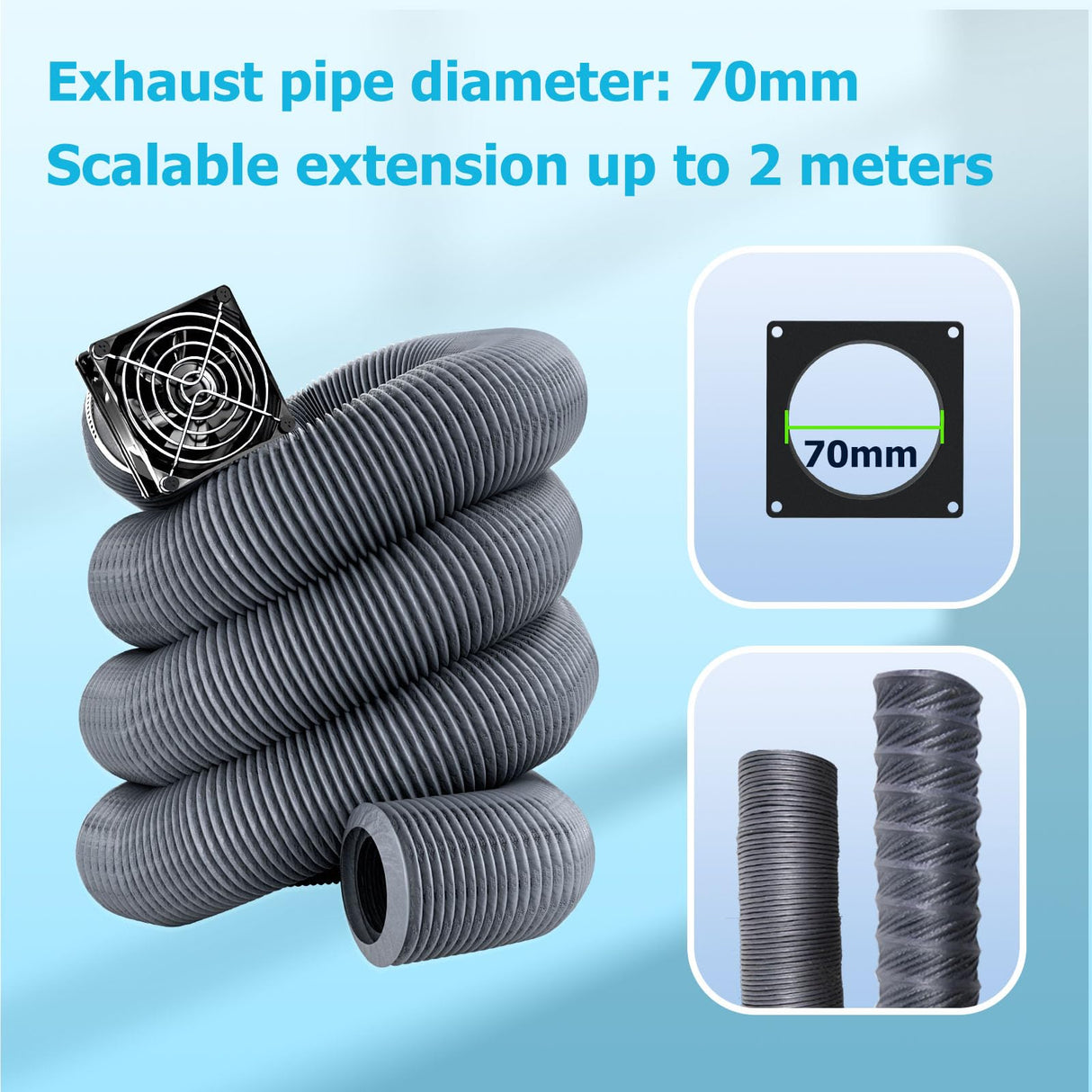 YOOPAI Fan Fume Extraction Kit for 3D Printer Enclosure, Exhaust Pipe with Low Noise Exhaust Fan, Efficient Ventilation, Exhaust Odors Smoke and Dust YOOPAI