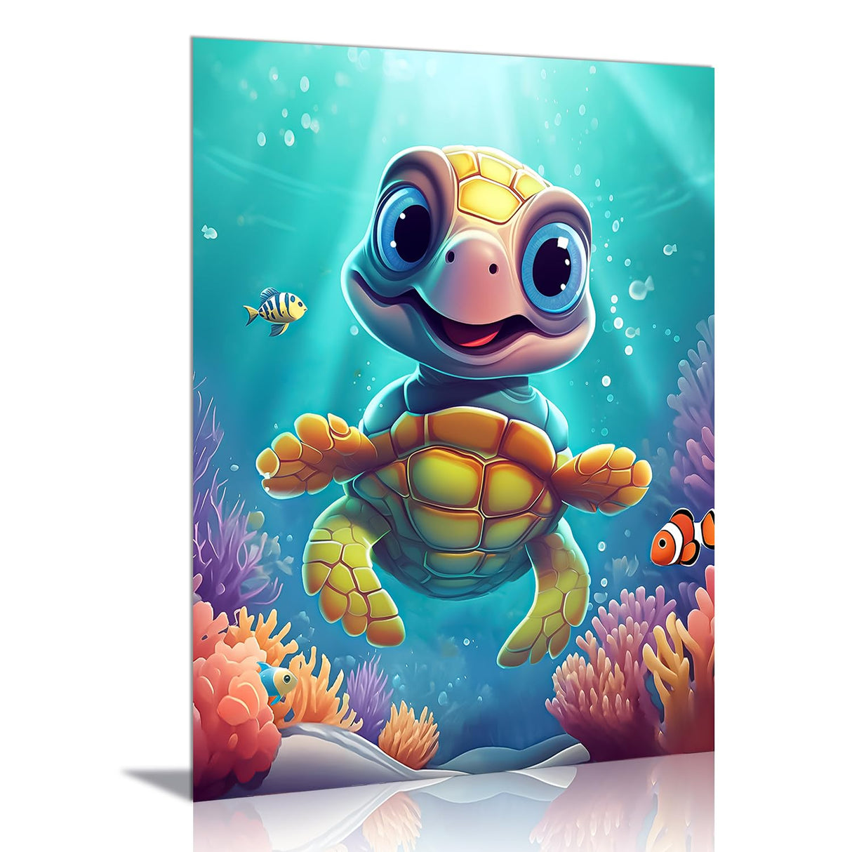 Pangoo Art Paint by Numbers Kit for Adults, Underwater World Paint by Number for Adults, Paint by Numbers Turtle Canvas DIY Kits, Simple Adult Paint by Number Beginner for Home Wall Art 16x20 inch Pangoo Art
