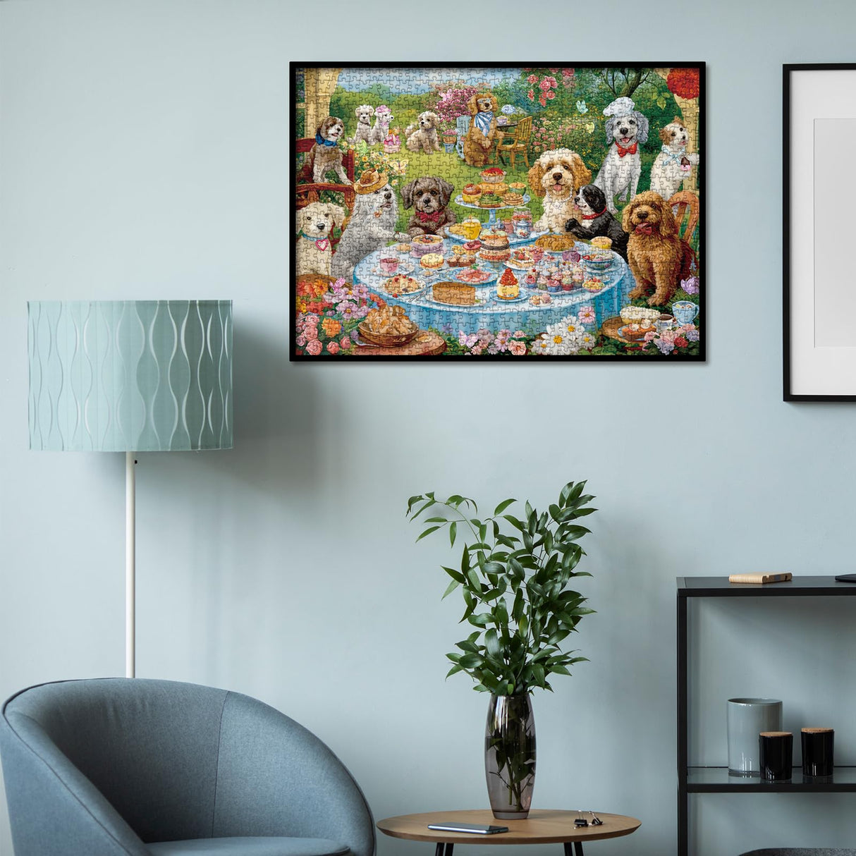 Funny Dog Puzzles for Adults, Dog Jigsaw Puzzle 1000 Piece, Picnic Puppy Food Puzzles (19.7 * 27.6 inches) IdeaBazar