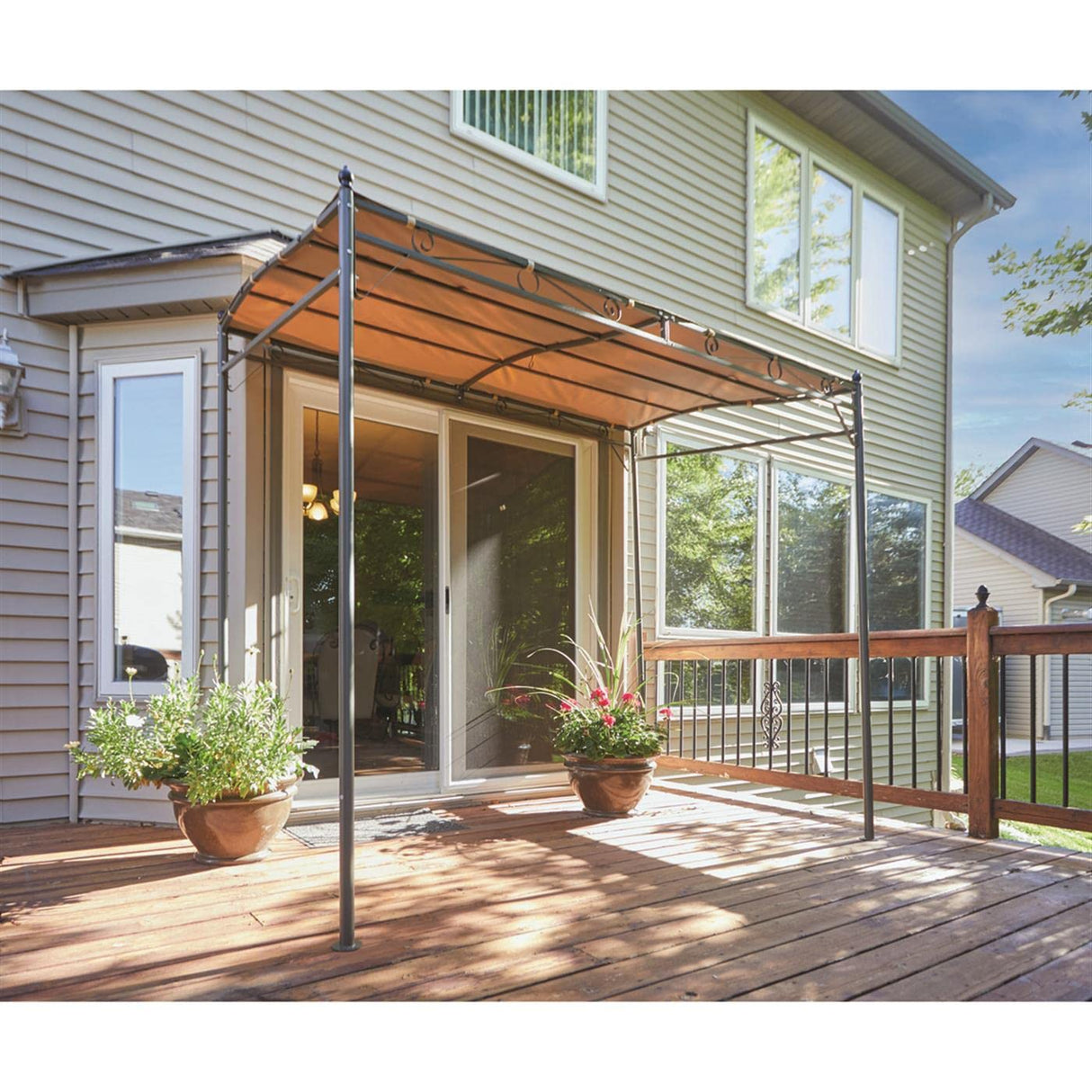 Guide Gear Small Gazebo 5' x 8' Canopy Tent Instant Shelter Outdoor Sun Shade for Patio, Backyard, Garden, BBQ Grill, Tan Guide Gear