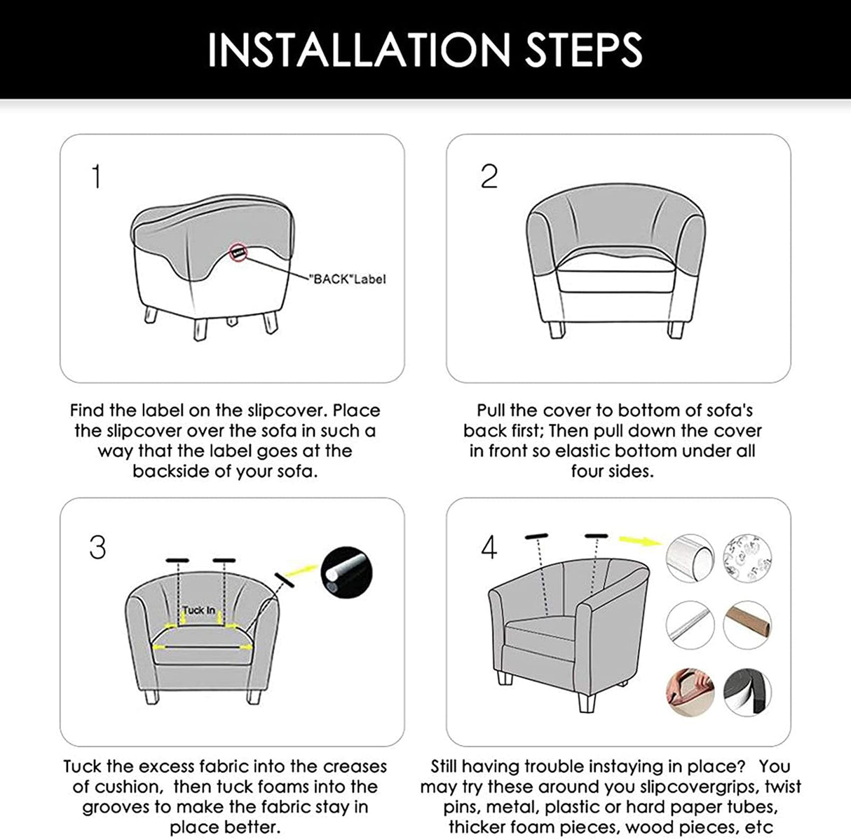 NILUOH Club Chair Slipcover Stretch Tub Chair Cover Barrel Chair Covers Armchair Covers Sofa Cover Furniture Protector for Living Room (05) NILUOH