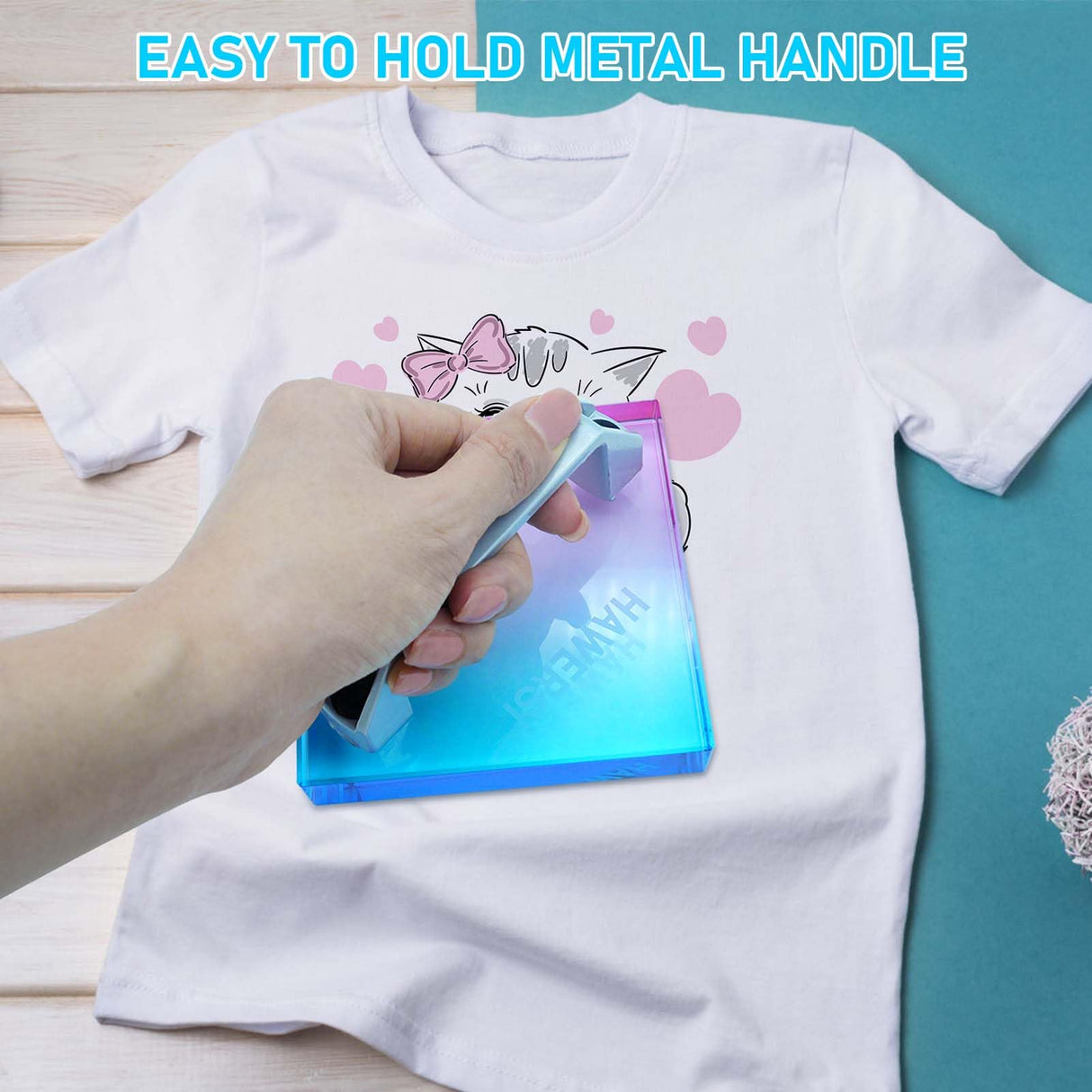 HAWERSI HTV Cooling Block with Handle,Craft Tool for Cooling Vinyl Heat Press,Accessories for Cricut Sublimation Paper,Heat Transfer Vinyl,Sublimation HTV, DTF Film,Iron on Vinyl,Heat Transfer Paper HAWERSI