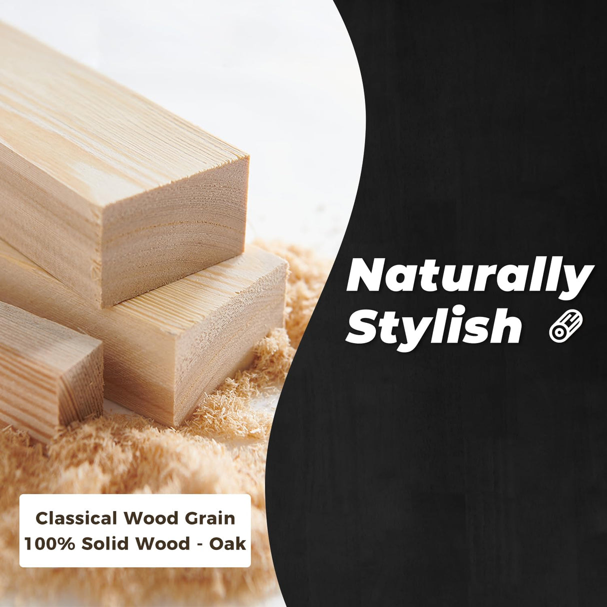 DELAVIN 70.8 Inch Large Solid Wood Dinner Table for 6-8 People, Modern Oak Kitchen Table with Natural Wood Grain, Luxury Rectangular Dining Table for Family, Office, Party, Easy Assembly, Black DELAVIN