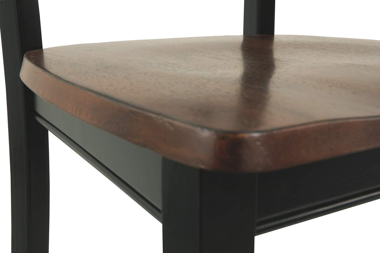 Signature Design by Ashley Owingsville Modern Farmhouse Dining Room Side Chair, Set of 2, Black and Brown Signature Design by Ashley