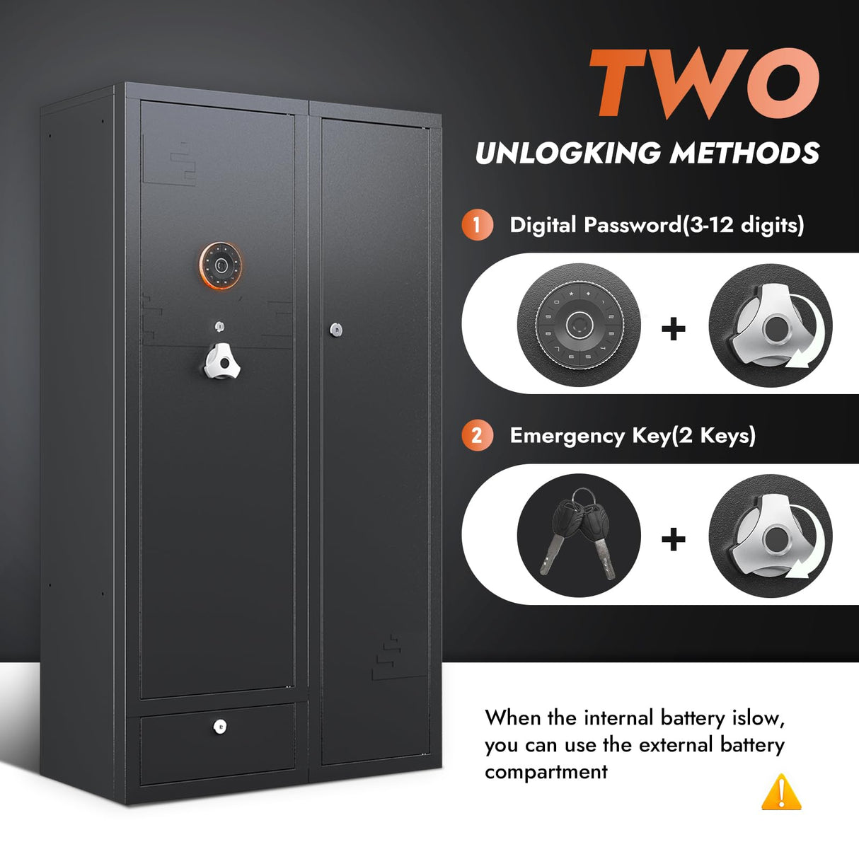 KAER 18-20 Gun Safe Gun Cabinet Large Gun Safes for Rifles and Pistols Rifle Safe for Home High Capacity Electronic Gun Cabinets for Rifles and Shotguns with Drawer,Removable Shelf KAER