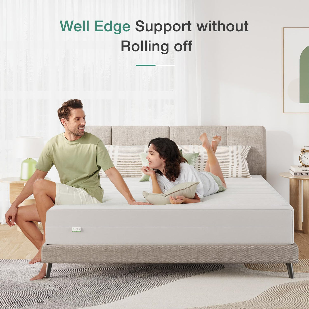 Novilla King Mattress, 10 Inch Foam Mattress, Double Air Zone King Size Mattresses with Flippable Design for Back & Side Sleeper, Tight Top Mattresses with Breathable Fabric Cover Novilla