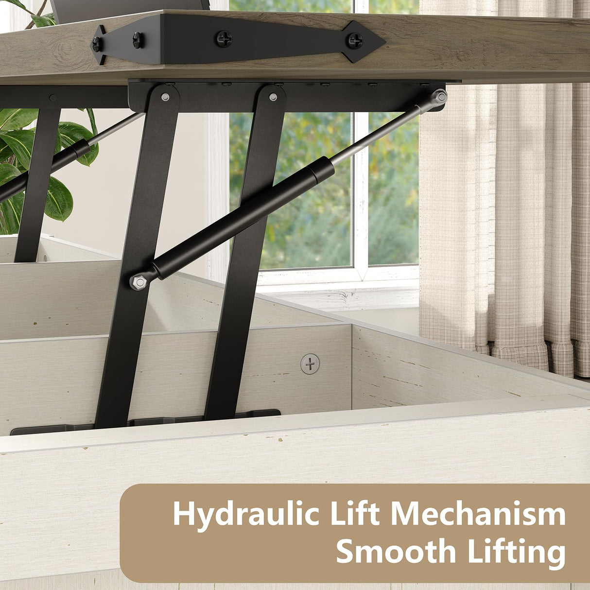 Furnihold 47.3''Lift Top Coffee Table, Farmhouse Center Table with Large Storage & Sliding Barn Doors, Modern Rectangular White Cocktail Table for Living Room, Grey Top Furnihold