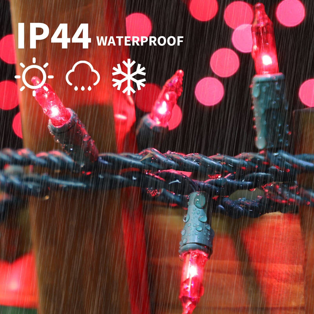 LAMPHOME Super-Bright Extendable Pink Christmas Lights Decoration 100Lights 19.6ft UL Certified Mini Bulb String Lights Set for Outdoor Christmas Tree Garden Holiday Party Patio Wedding Garland Decor LAMPHOME