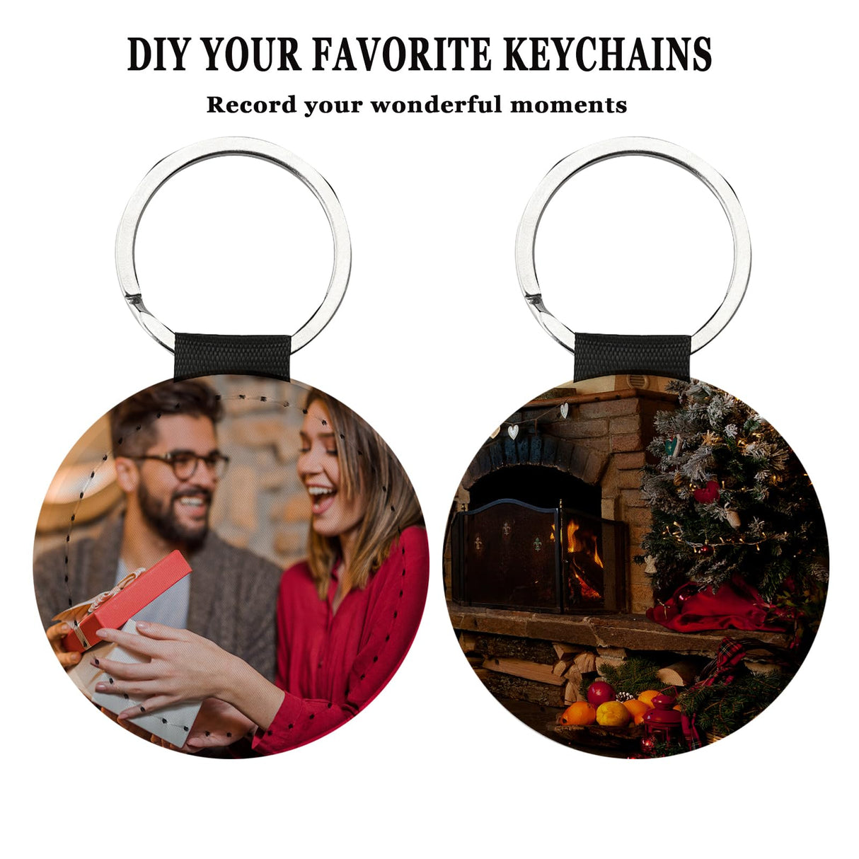 QISVVE 10Pcs Sublimation Blanks Keychain,custom personalized key chain,Glitter PU Leather keychain accessories for DIY Crafts Making (10Pcs Glitter Round) QISVVE