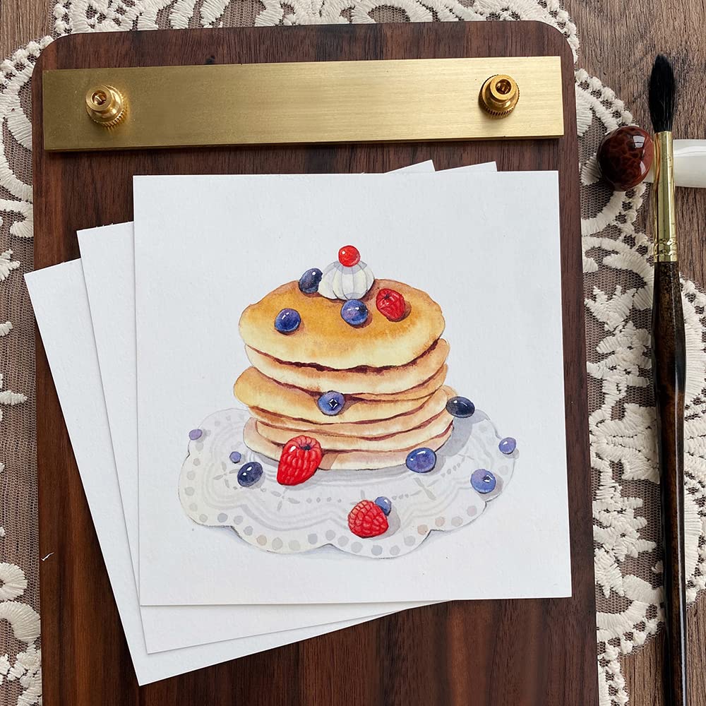 Watercolor Sketchbook,3.9x3.9 Inch Portable Square Mini Watercolor Notebook, 20 Sheets Tearable Watercolor Textured Drawing Papers, 300 GSM (140lb) Art Paper Sketchbook.White qianshan