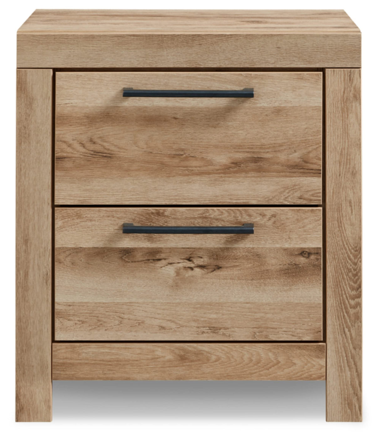 Signature Design by Ashley Hyanna Rustic 2 Drawer Nightstand with 2 USB Charging Ports, Light Brown Signature Design by Ashley