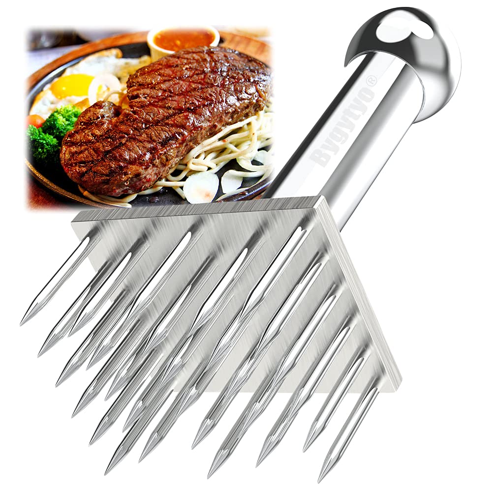 Bygytyo Kitchen Gadgets Heavy-Duty 28 Blades Stainless Steel Meat Tenderizer Needle Profession Kitchen Tools for Kitchen Cooking Tenderizing Beef,BBQ,Marinade,Steak and Poultry Begator