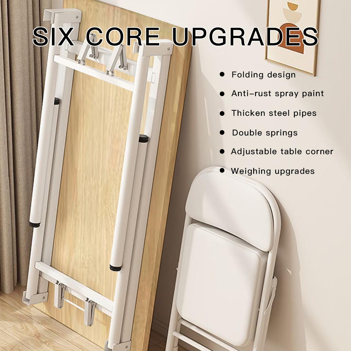 XUEGW Computer Desk Study Table No Assembly Required, Writing Computer Desk Space Saving Foldable Table Simple… XUEGW