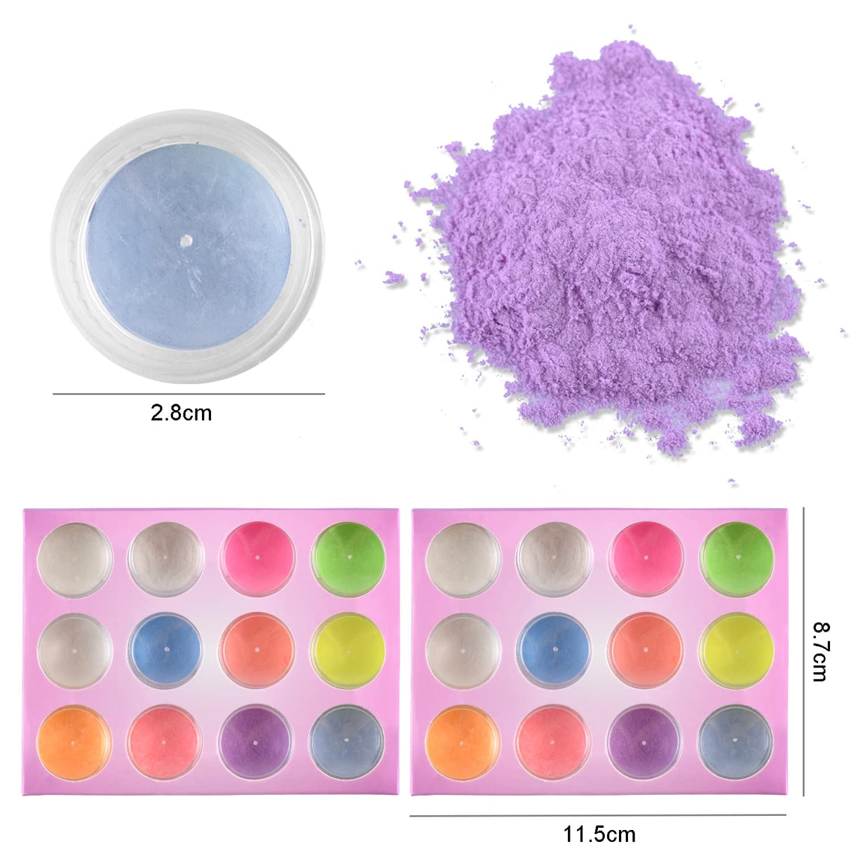 BAIYIYI Glow in The Dark Powder,Pack of 24 Luminous Pigment Powder Night Fluorescent UV Neon Color Changing Pigment Dust for DIY Nail Art Slime Resin Acrylic Paint Ink Non-Toxic BAIYIYI