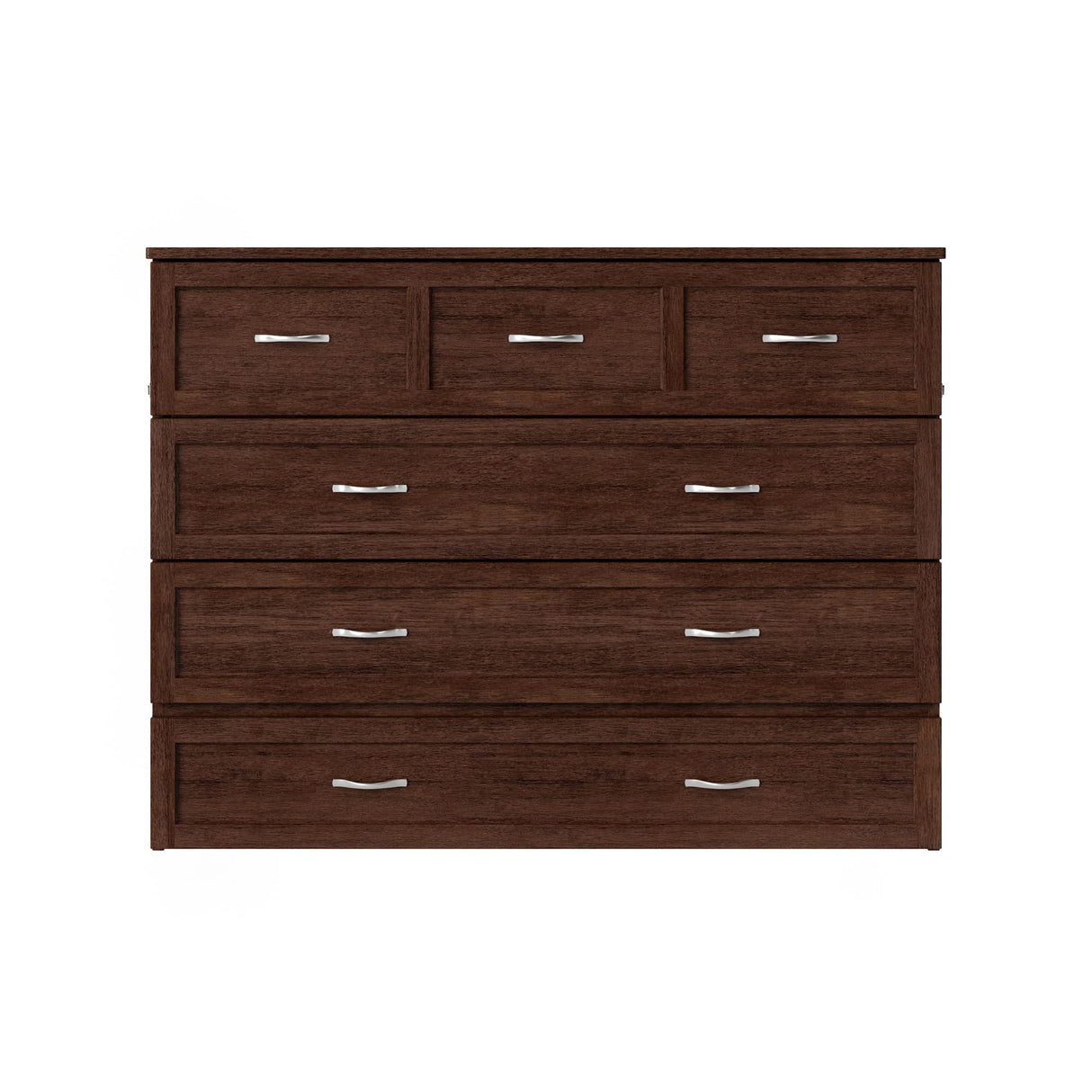 AFI, Northfield Murphy Bed Chest Full with 6" Mattress, Storage Drawer & Built-in USB Charger, Burnt Amber AFI