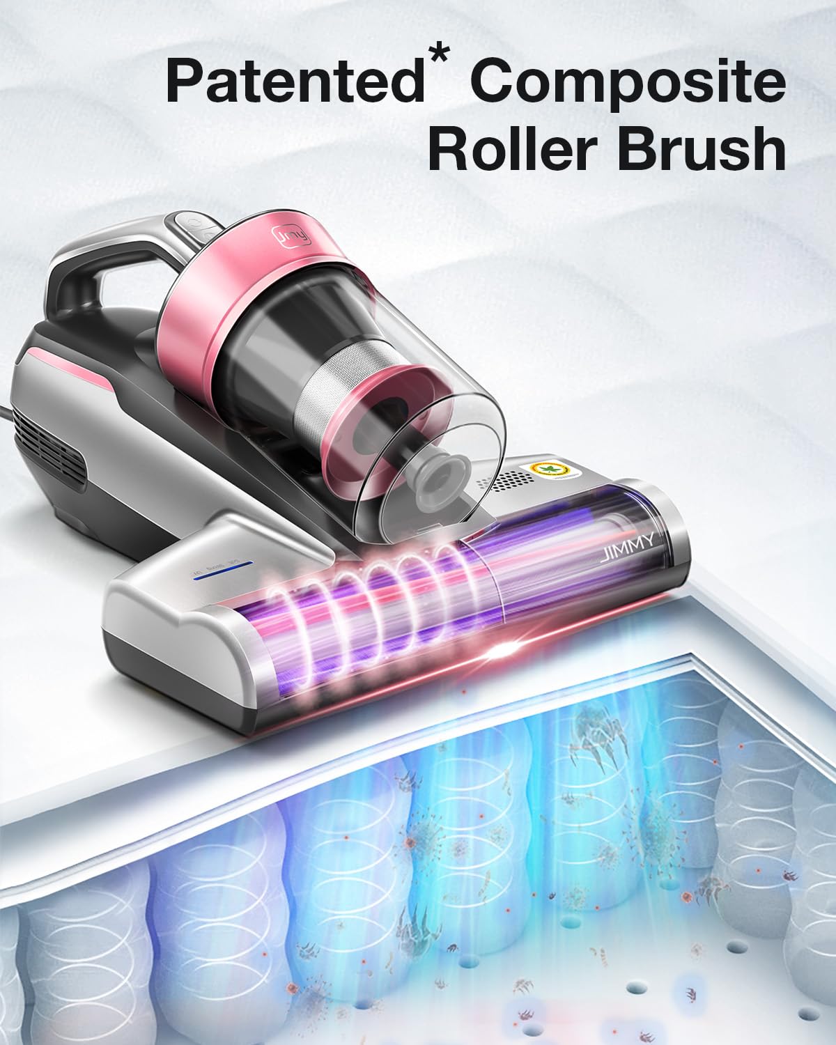 Jimmy Mattress Vacuum Cleaner, Bed Vacuum Cleaner with UV-C Light & Ultrasonic, 15Kpa Suction 500W Powerful Handheld Vacuums for Dust & Pet Hair with HEPA (BX5 Pro, Corded) Jimmy