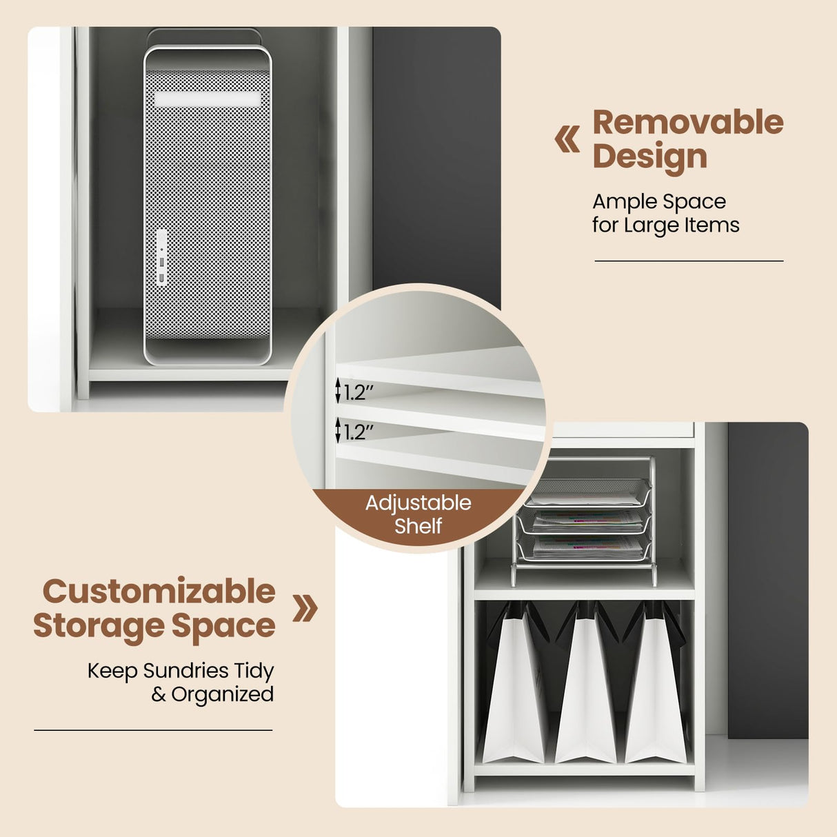 IFANNY Reception Desk, 48’’ Retail Counter w/Lockable Drawer & Storage Shelf, L-Shaped Reception Table, Wooden Computer Desk for Salon, Restaurant, Office (Black & White) IFANNY