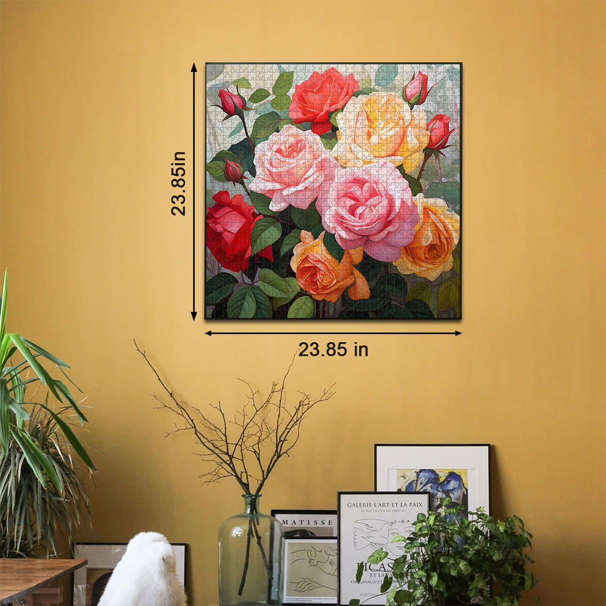 Vintage Flower Puzzles for Adults 1000 Pieces, Beautiful Rose Art Puzzles, Floral Plant Jigsaw Puzzles 1000 Pieces Spring Garden PICKFORU