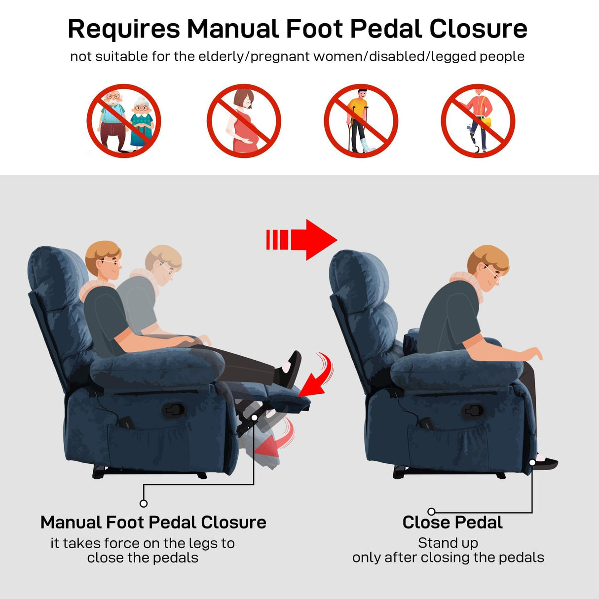 HOMYEDAMIC Oversized Recliner Chair Extra Wide Large Recliner for Adults 350lbs with Lumbar Support Pillow Nursery Chair Living Room (Manual, Brown-6002) HOMYEDAMIC