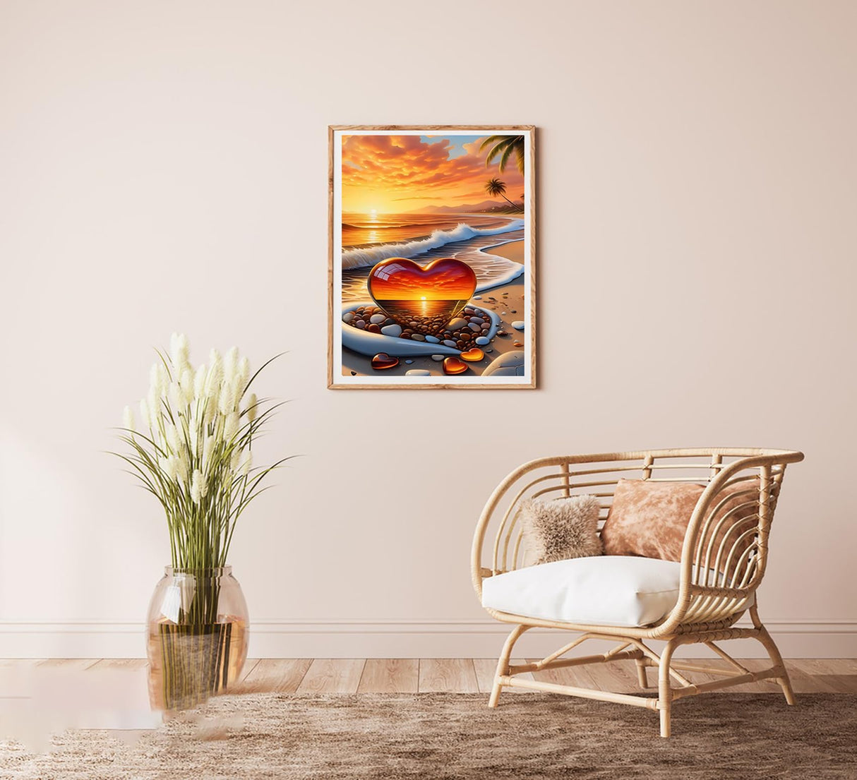 BYGFHLYW Beach Diamond Art Kits for Adults, Landscape Love Diamond Painting Kits for Adults Beginner, Round Full Drill Gem Painting Diamond Dot Gem Art Kit Home Wall Decor 12x16 inch BYGFHLYW