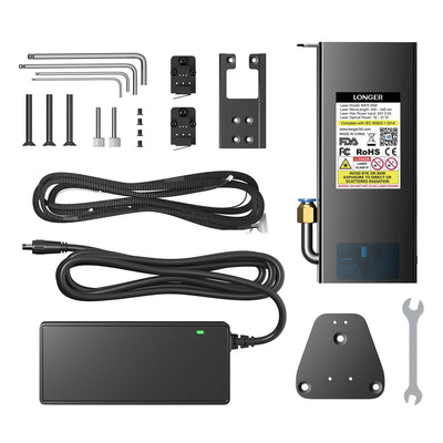 Longer 20W Laser Engraver Module, Dual Beam Compressed 0.08 * 0.1mm Laser Spot, DIY laser head for Laser Engraver RAY5, Eye Protection, Laser class ii