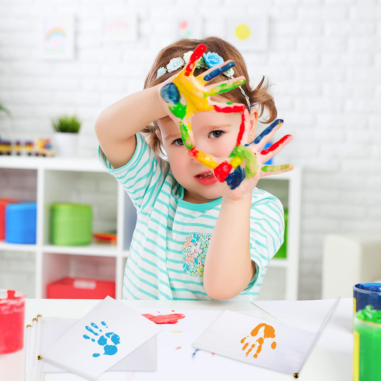 Remerry 100 Pieces Sublimation Flags Blank Small White Flags Mini DIY Flags on Stick Small Blank Flag Party Decorations for Parades Birthday Party Wedding Events Celebration Remerry