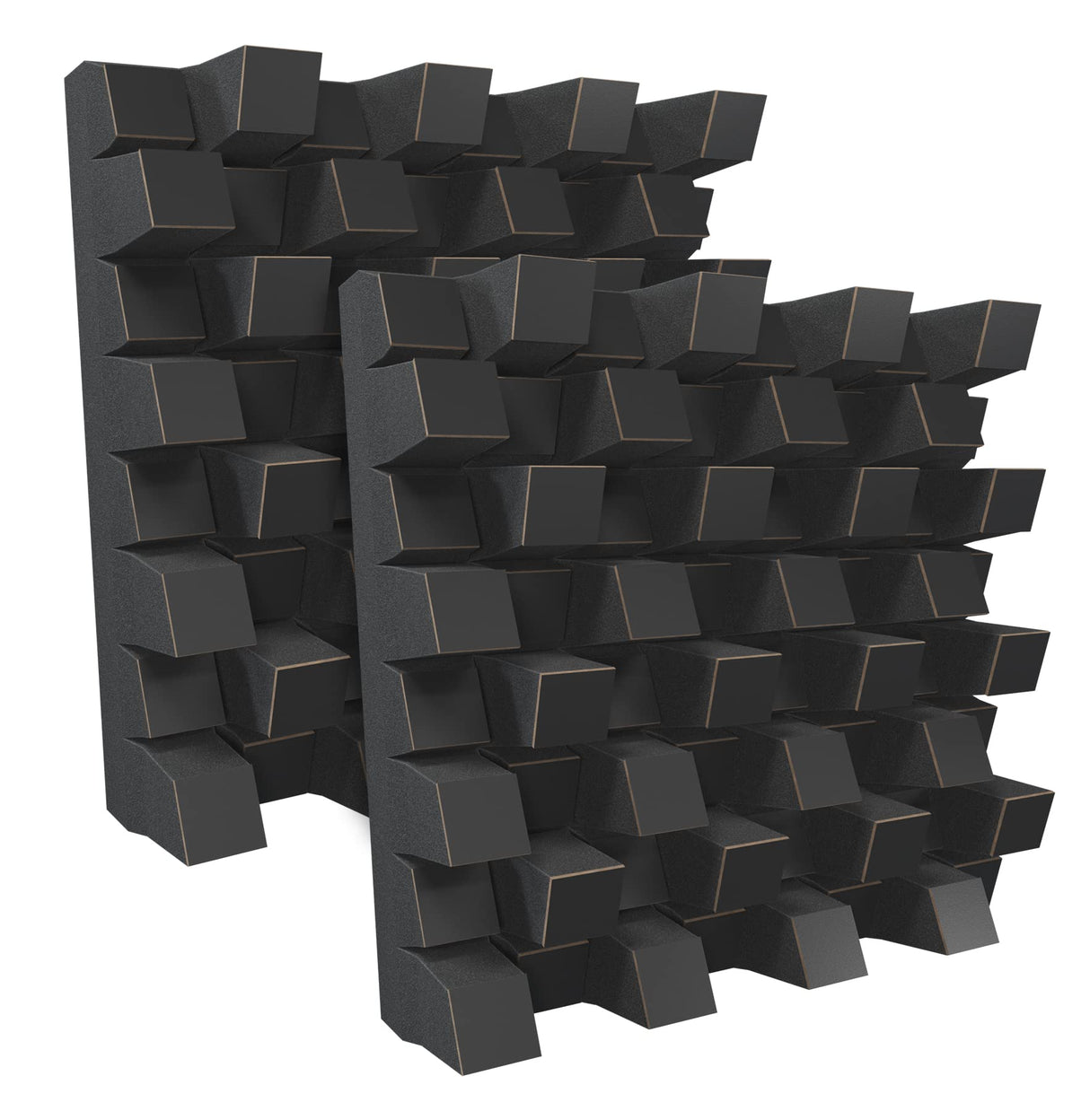 (2 Pack) — Sound Acoustic Studio Diffuser «Sirius» | 2D QRD | Diffusion - Reflection - Absorption - Soundproofing - Insulation | Wall Art Panel | (20"x20"x6" (50x50x15.3cm), Black) ua-acoustics