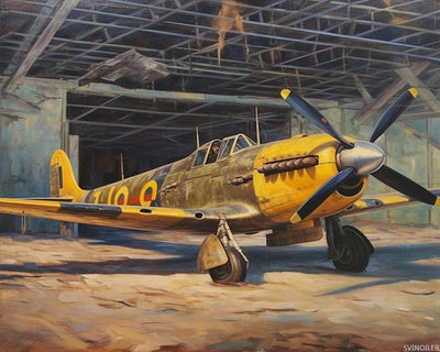 SVINOILER Paint by Number Kit Airplane, Fighter Painting by Numbers Set Canvas for Adults, Old Fighter Plane DIY Coloring Set, 40x50cm No Frame