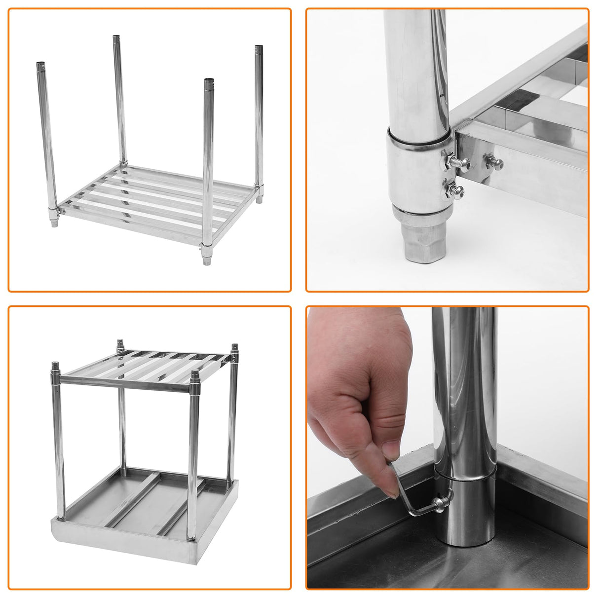 24 x 48 Inches Stainless Steel Work Table with Backsplash for Prep & Work, Folding NSF Heavy Duty Commercial Food Prep Worktable with Adjustable Undershelf for Kitchen Prep Work GaoMon