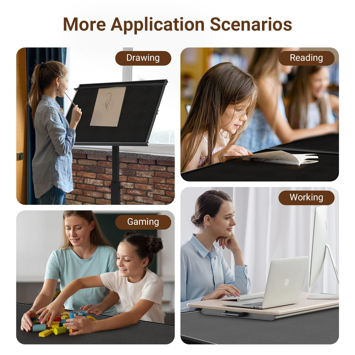 2000 Pieces Jigsaw Puzzle Table with Drawers & Legs, 30"x41" Large Puzzle Table for Adults, Adjustable Height &12 tilt Angles, Wooden Puzzle Board with Drawers & Cover, Birthday Gift for Family(Black) HEBESPACE