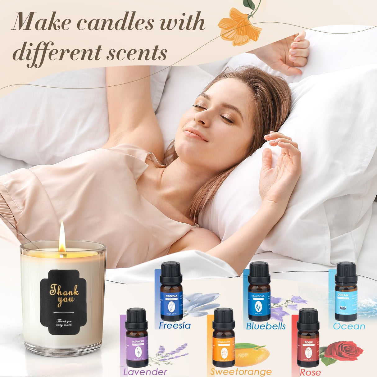 FEILOONG Candle Making Kit for Adults Beginners, Complete Candle Making Supplies Include Soy Wax, Candle Jars, Scents, Wicks & More, DIY Starter Candle Making Full Set, Arts Crafts Kit FEILOONG