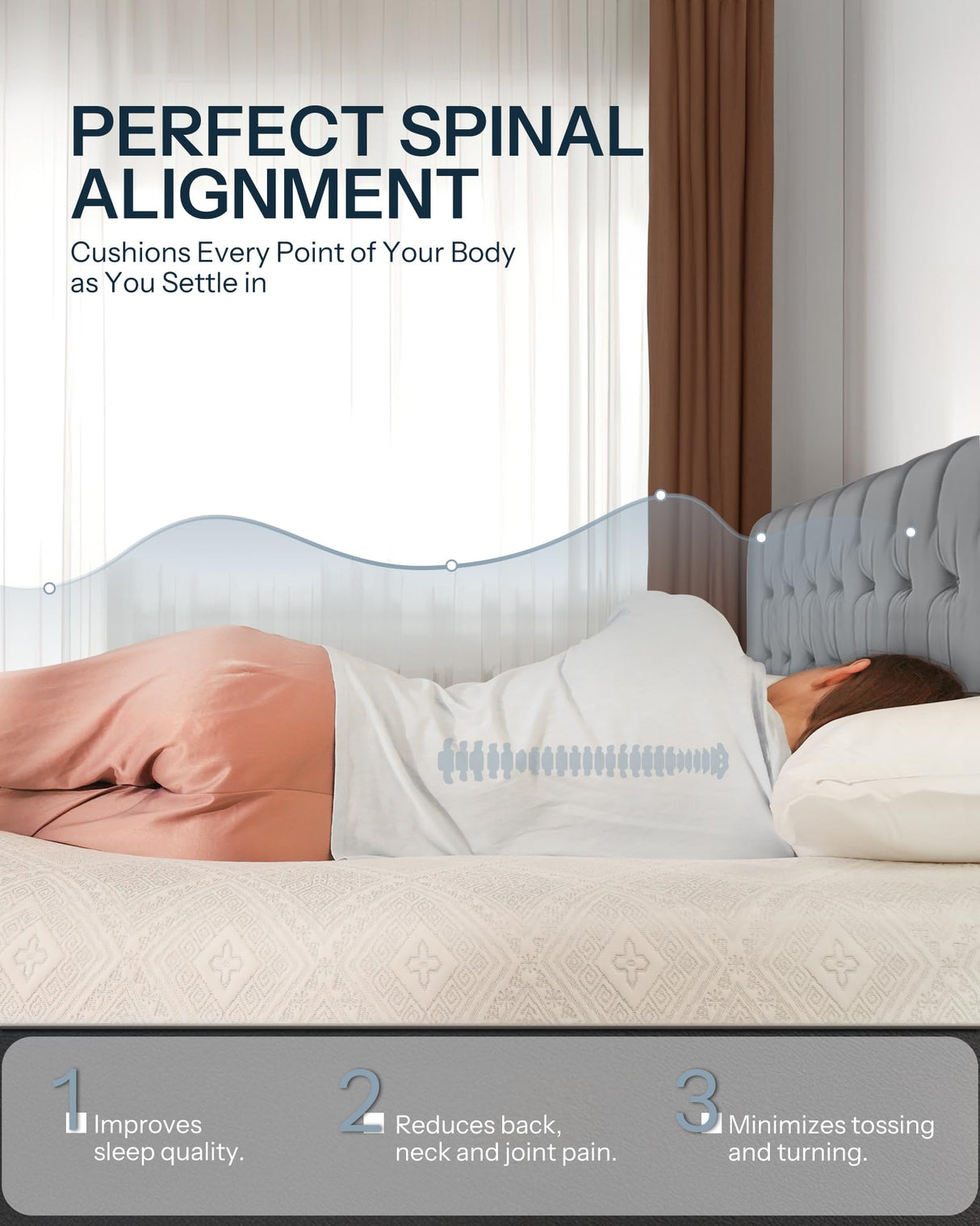 King Size Mattress, 10 Inch Cooling-Gel Memory Foam King Bed Mattress Made in USA, Pressure Relief, Motion Isolation, Breathable Fabric, Mattresses in a Box for Optimal Sleep Quality, CY-10-K Life Balance