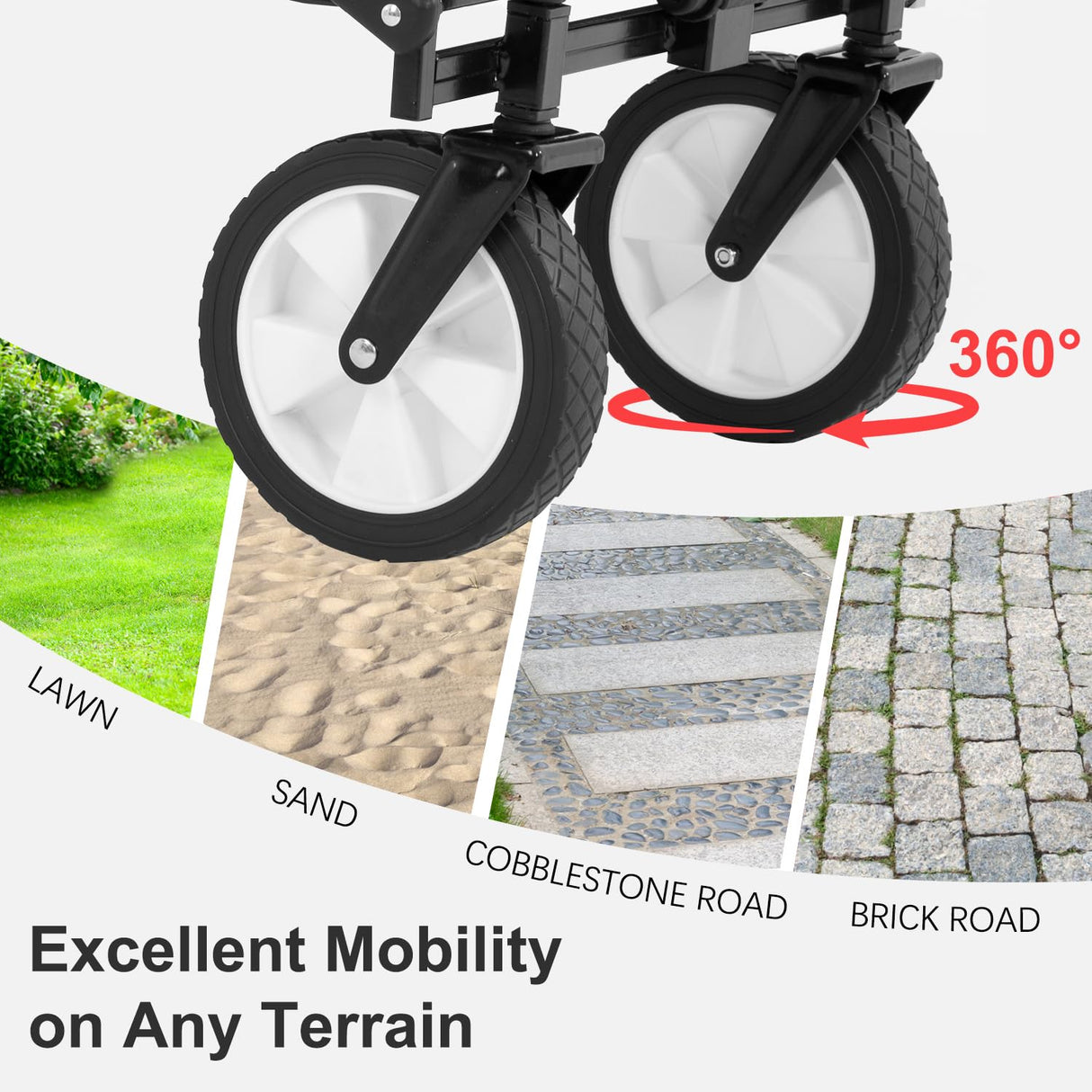 PayLessHere Collapsible Wagon Folding Foldable Garden Cart with Large Capacity, 330 LBS Capacity Portable Utility Wagon Cart Heavy Duty for Beach Camping Shopping Garden,Black PayLessHere