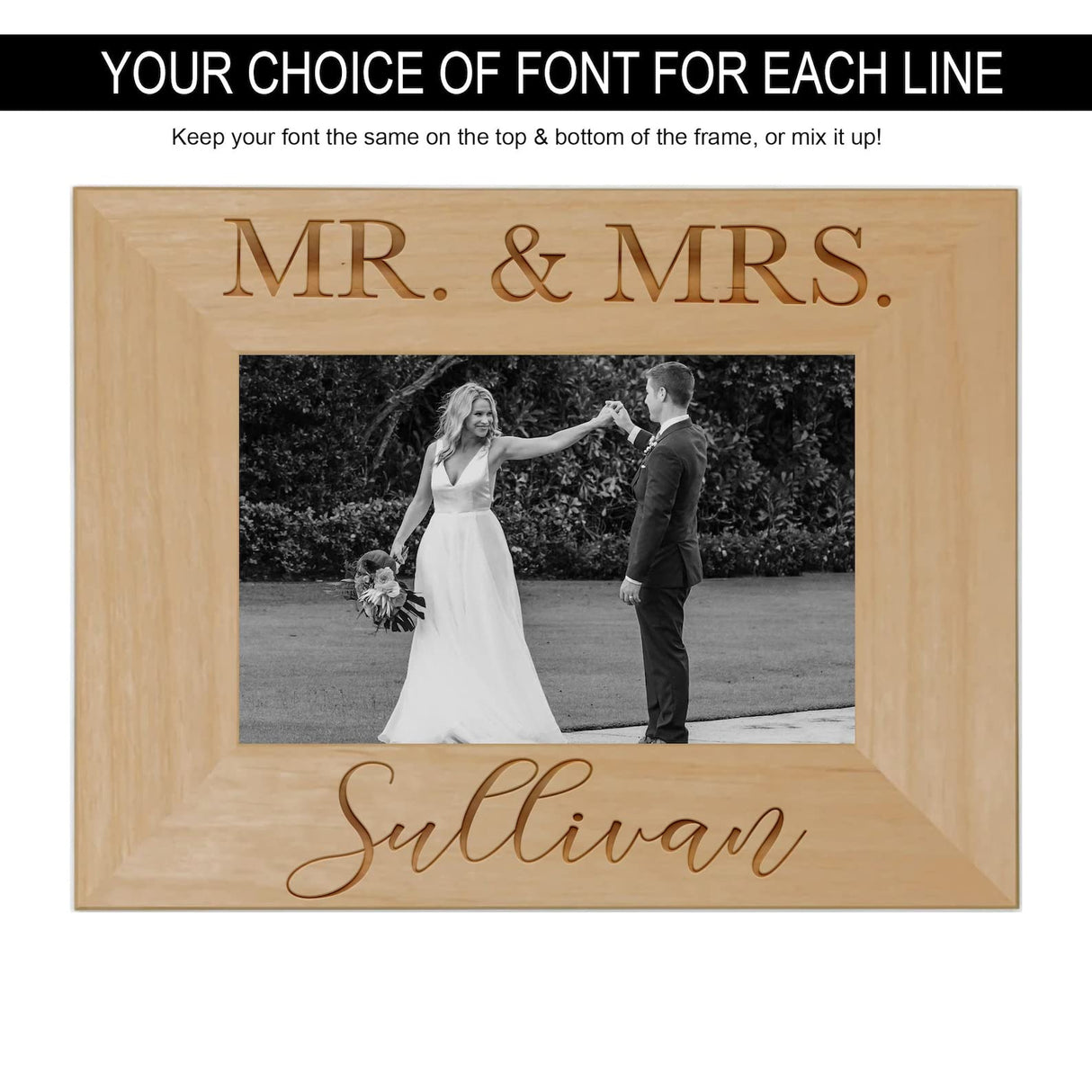 The Paisley Box Personalized Photo Frame/Create Your Own Personalized Picture Frame: Engraved Custom Picture Frame, Customizable Frame (4x6 Inch Horizontal Frame) The Paisley Box