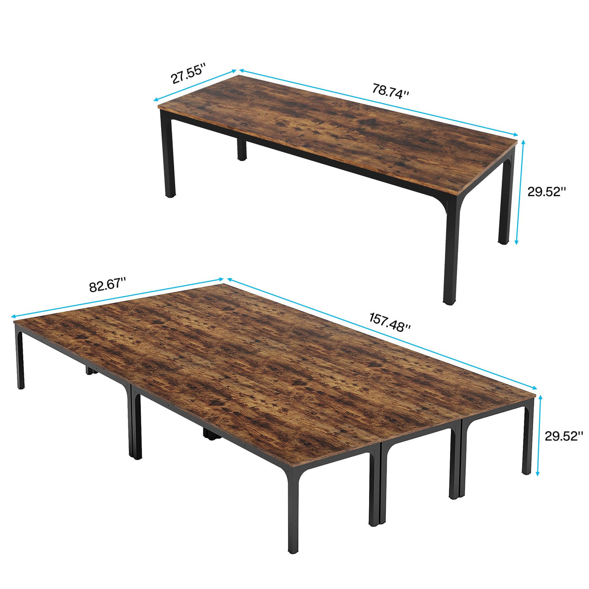 Tribesigns 19FT Conference Table,Large Rectangle Meeting Seminar Table for 16-22 Person,Long Business Tables (Only Table) Tribesigns