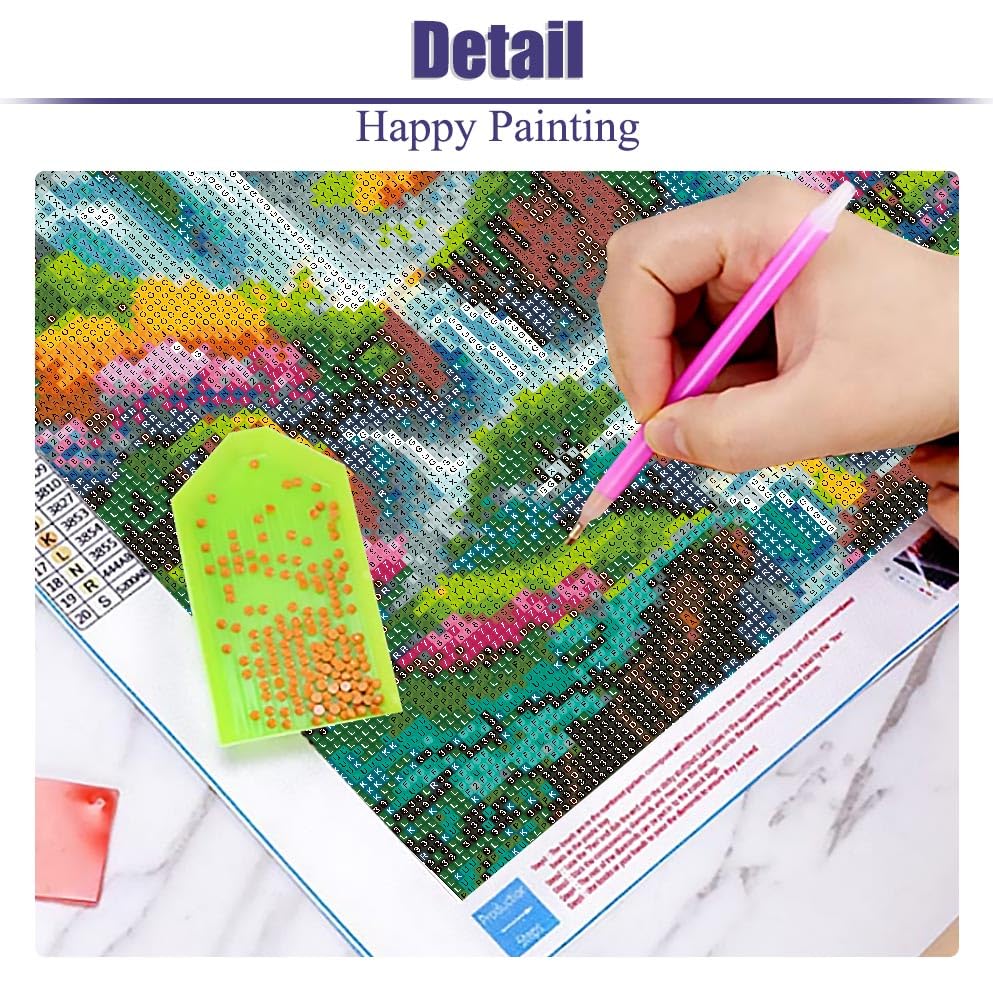 mjcakrn Landscape Diamond Painting Kits for Adults, Diamond Art Kits for Beginners 5D Full Drill Abstract Diamond Art Painting Kits Crystal Gem Art DIY Crafts Kits for Home Wall Decor 28x16inch mjcakrn