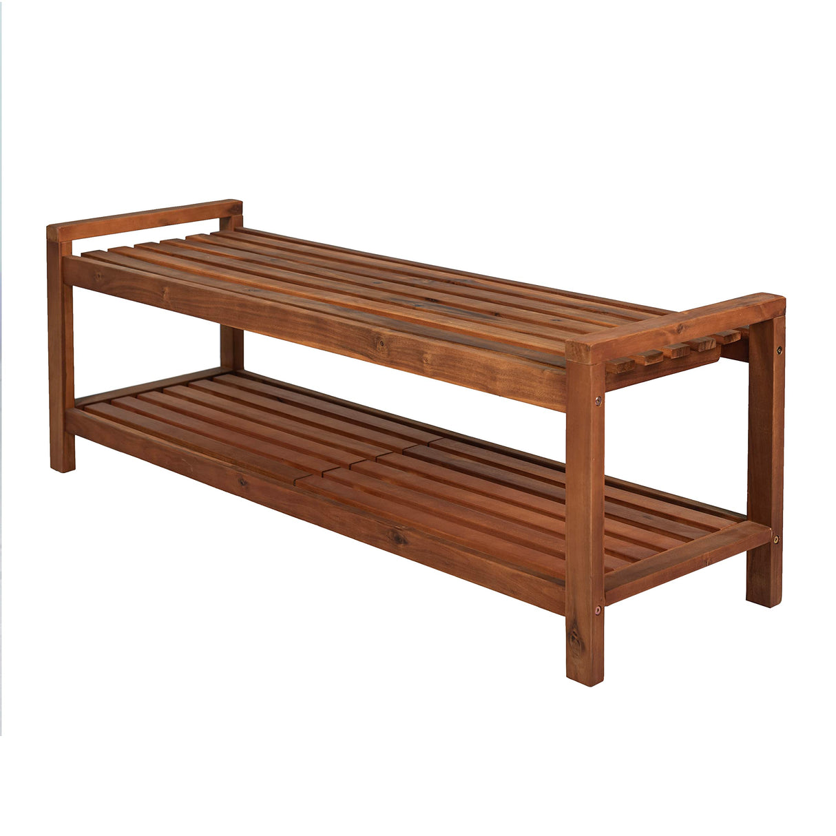 JONATHAN Y BNH102A Blane 50.8" 3-Seat Mid-Century Modern 600-Lbs Support Acacia Wood Slat Outdoor Garden Patio Bench for Garden, Lawn, Backyard, Pool, Deck, Beach, Firepit, Teak JONATHAN Y