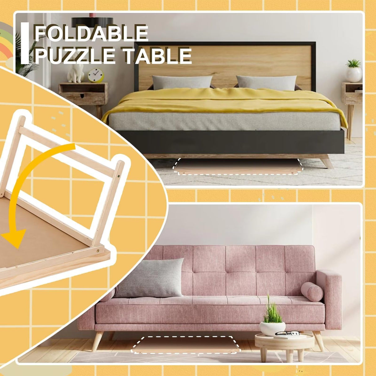 Puzzle Table 2000 Pieces,Jigsaw Puzzle Table with Drawers,41.3"x 29.5"Portable Puzzle Tables for Adults and Teens with Folding Legs RAGOZONERY