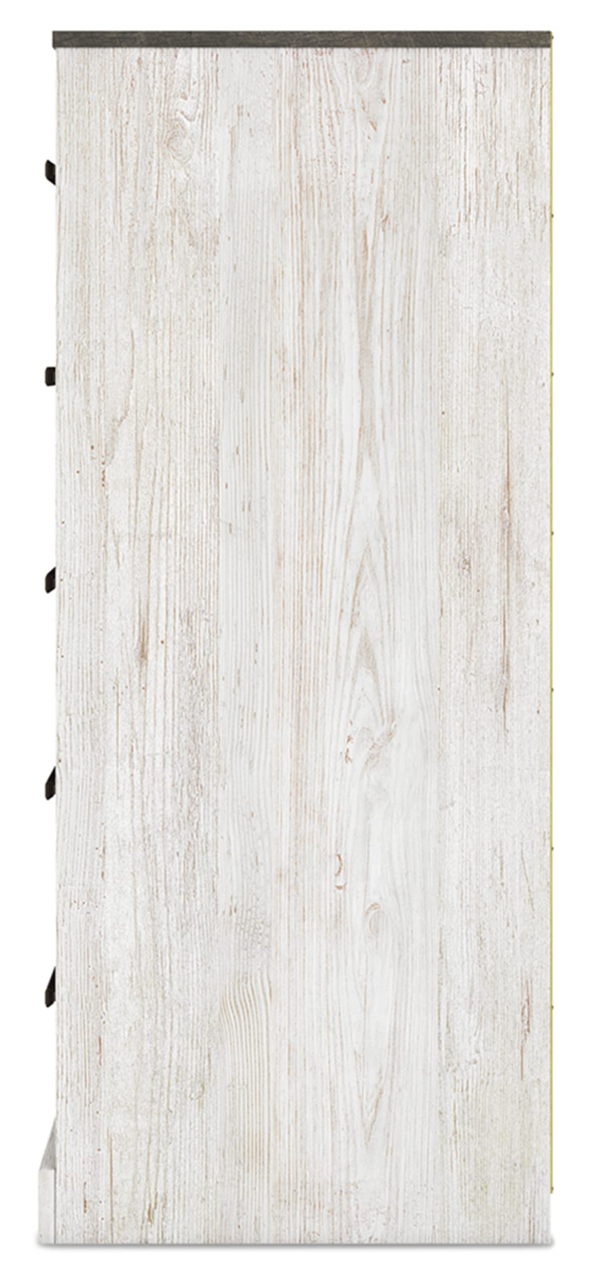 Signature Design by Ashley Shawburn Rustic 5 Drawer Chest of Smooth-Gliding Drawers and Safety Stop, White & Gray Signature Design by Ashley