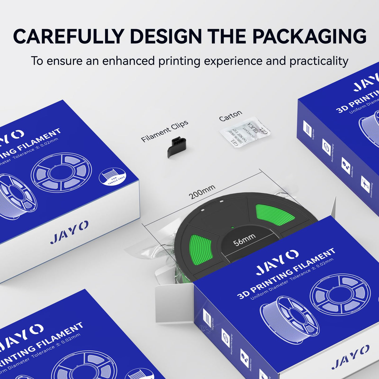 JAYO PETG Filament 1.75mm Bundle 11KG, Strong Toughness PETG 3D Printer Filament, Dimensional Accuracy +/- 0.02 mm, Fits for Most FDM 3D Printers (Black) JAYO