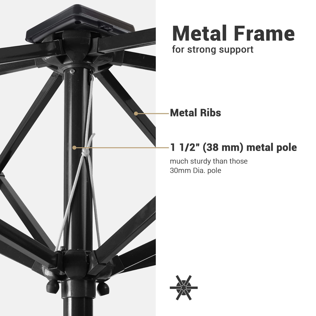 Yescom 10x6.5ft Outdoor Rectangle Solar Powered LED Lighted Patio Umbrella with Crank Tilt for Table Market Beach Pool Yescom