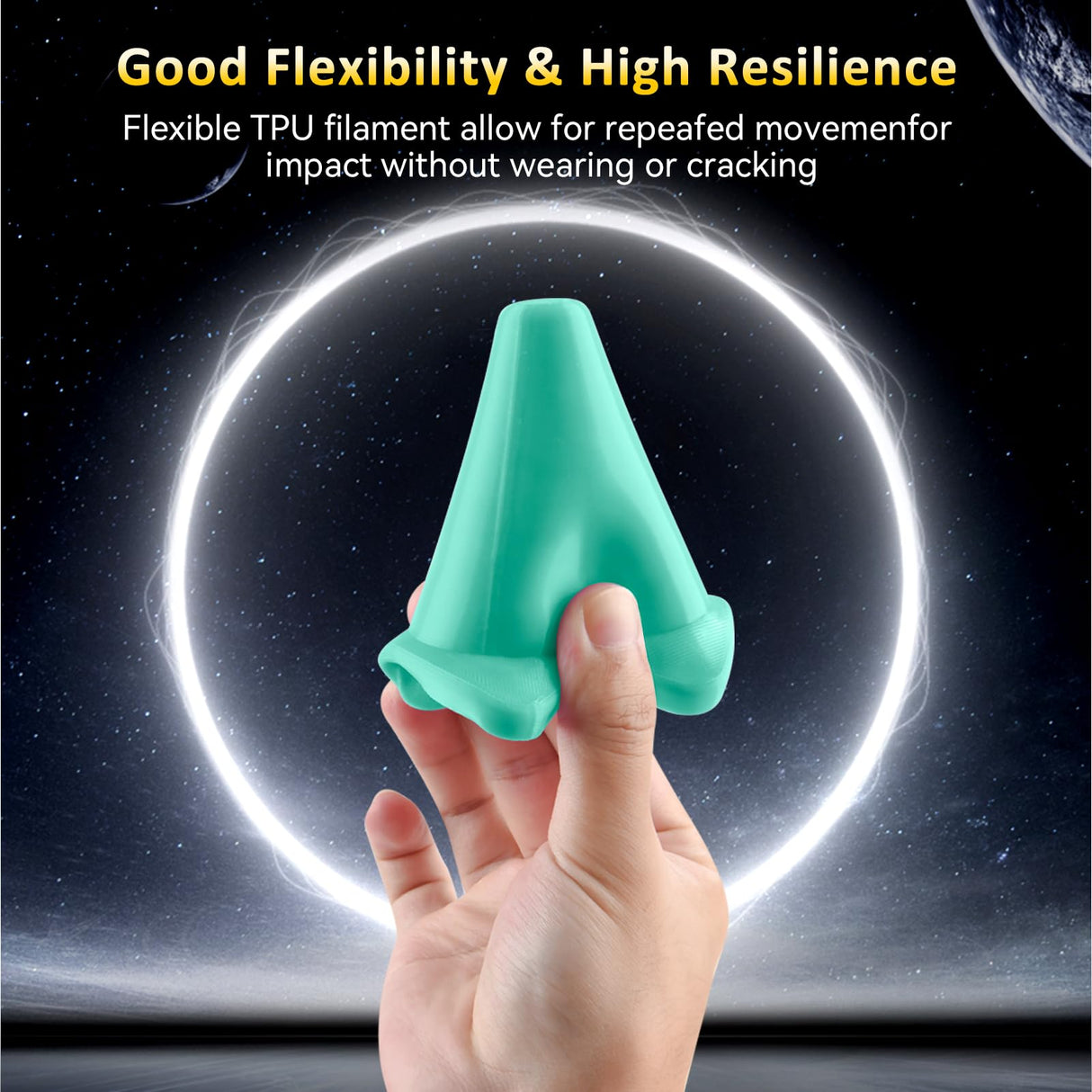 CCTREE High Speed TPU Filament 1.75MM, Soft TPU Flexible 3D Printing Filament Shore 95A,1kg Spool, Dimensional Accuracy +/- 0.03mm for Bambu lab 3D Printer Teal CCTREE